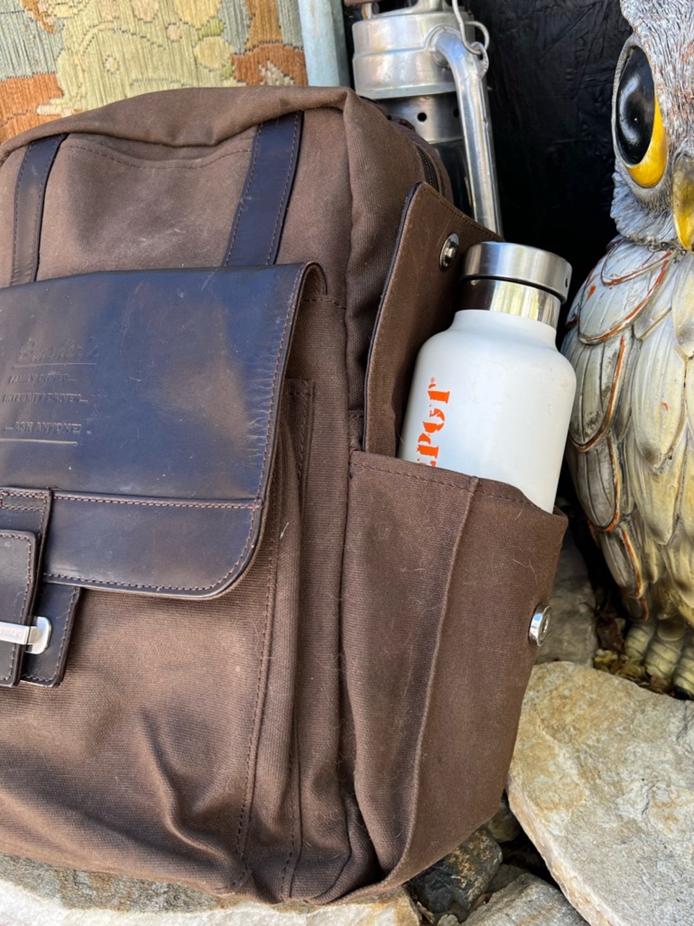 Cutter & Buck Canvas and Leather Backpack. - Picture 3 of 14